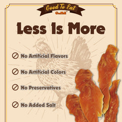 Gootoe tiras pollo asadas en lotes pequeños, aroma rico para perros curiosos.