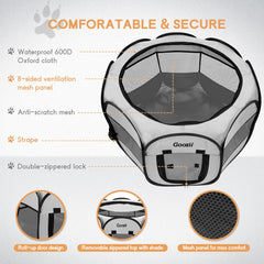 Goozii corral para mascotas con transporte y almacenamiento en coche
