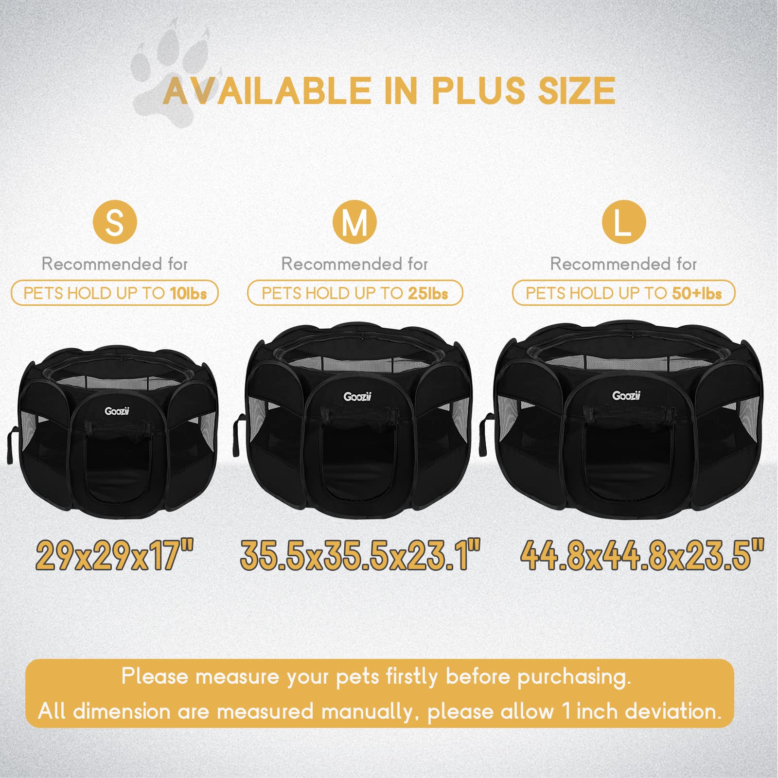 Goozii corral plegable con techo, protección para áreas al aire libre.