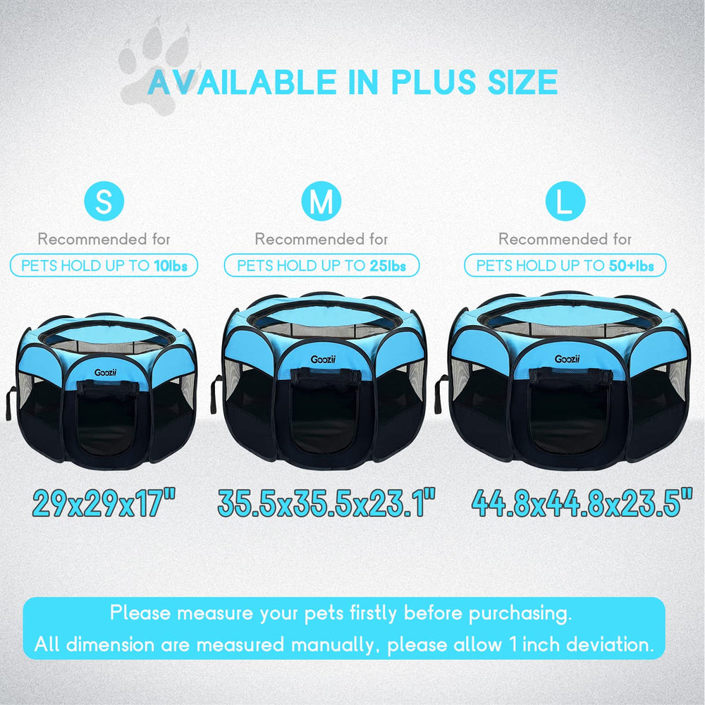 Goozii jaula de juego para perros portátil, base interior estable para comodidad