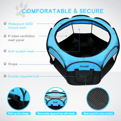 Goozii jaula de juego para perros portátil, cubierta superior para protección adicional
