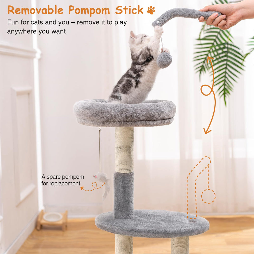 Goozii torre con juguetes colgantes bola, entretenimiento para gatos.