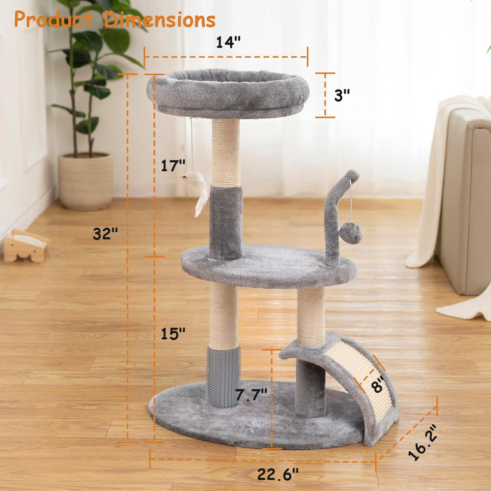 Goozii torre medidas 32 pulg. de alto, 22.6 pulg. de ancho y 16.2 pulg. de profundo.