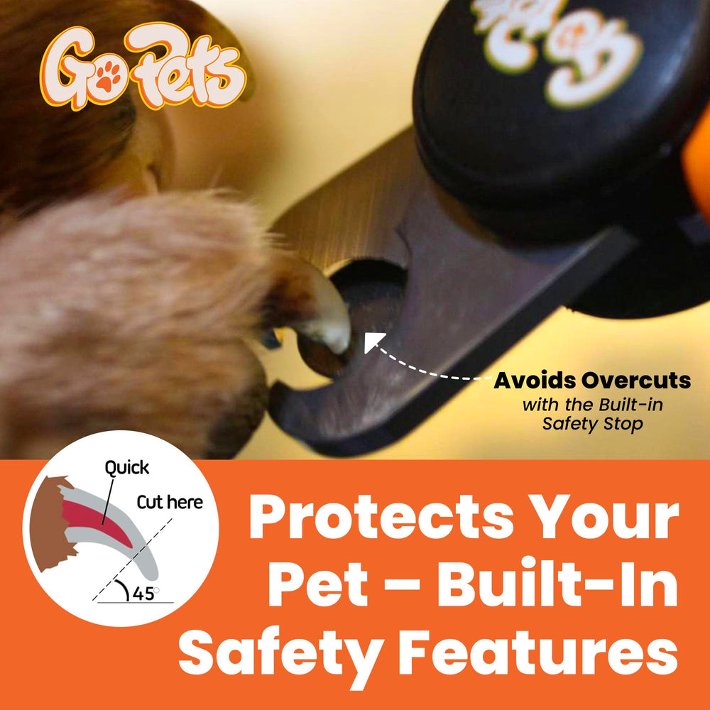 GoPets bloqueo de seguridad mantiene las cuchillas cerradas cuando no se usan.