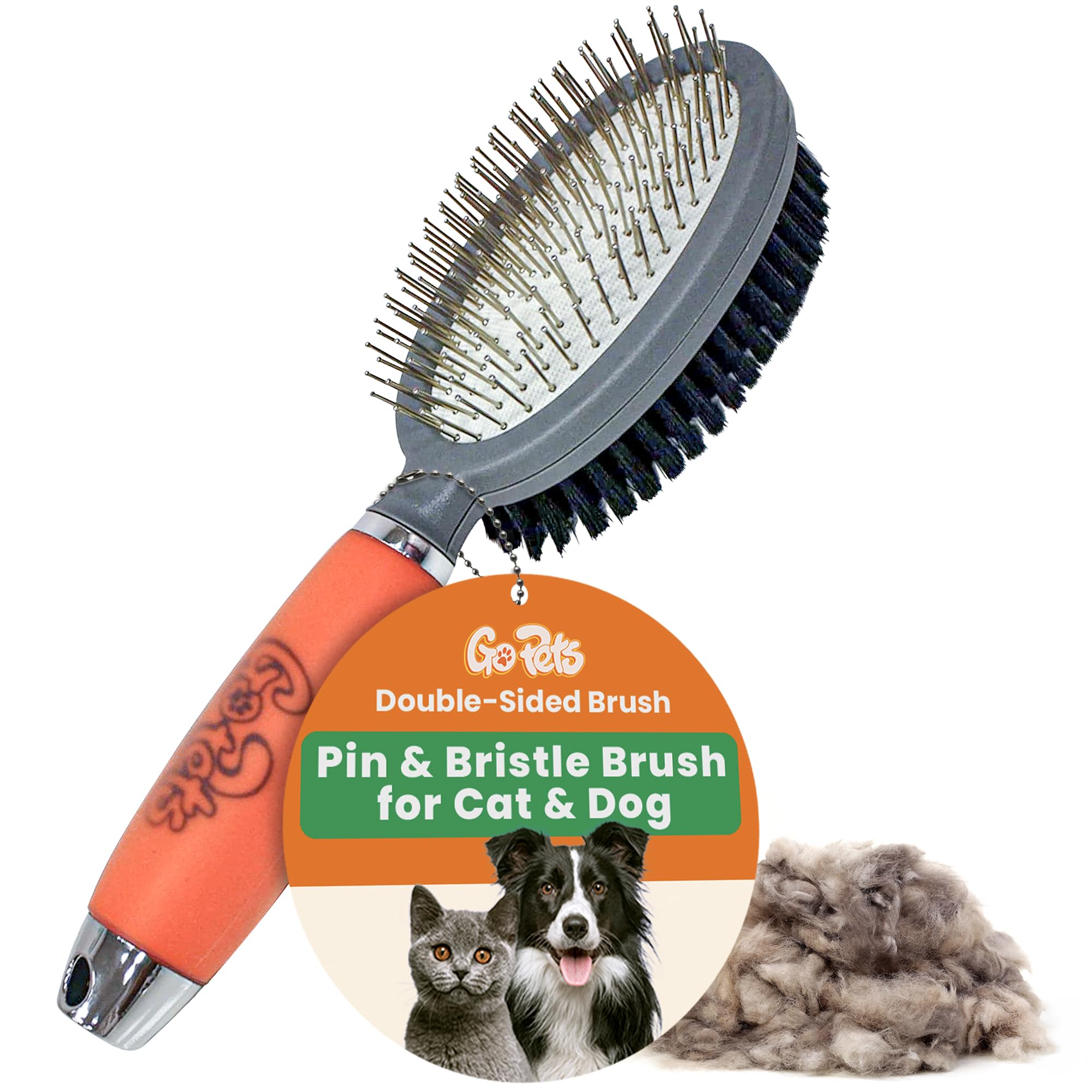 GoPets cepillo doble cara para perros y gatos, uso general fácil