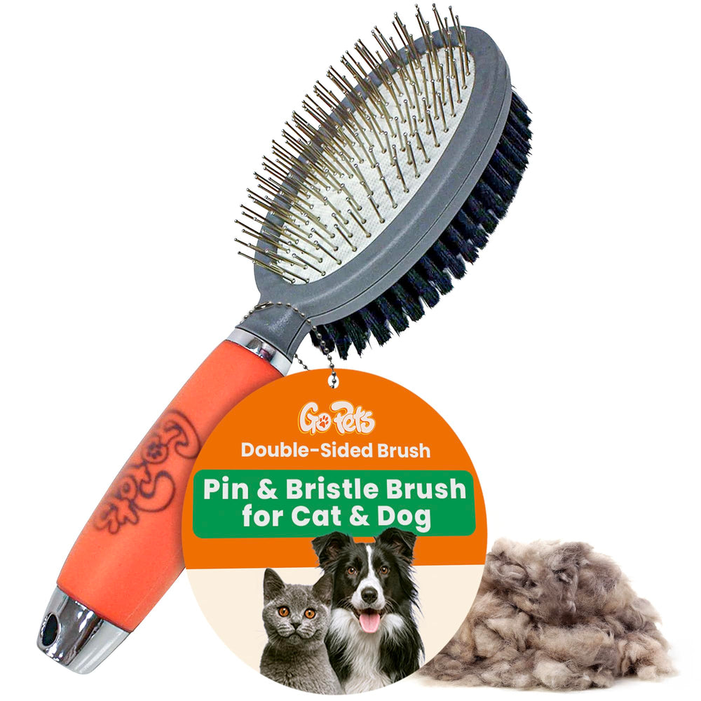GoPets cepillo doble cara para perros y gatos, uso general fácil