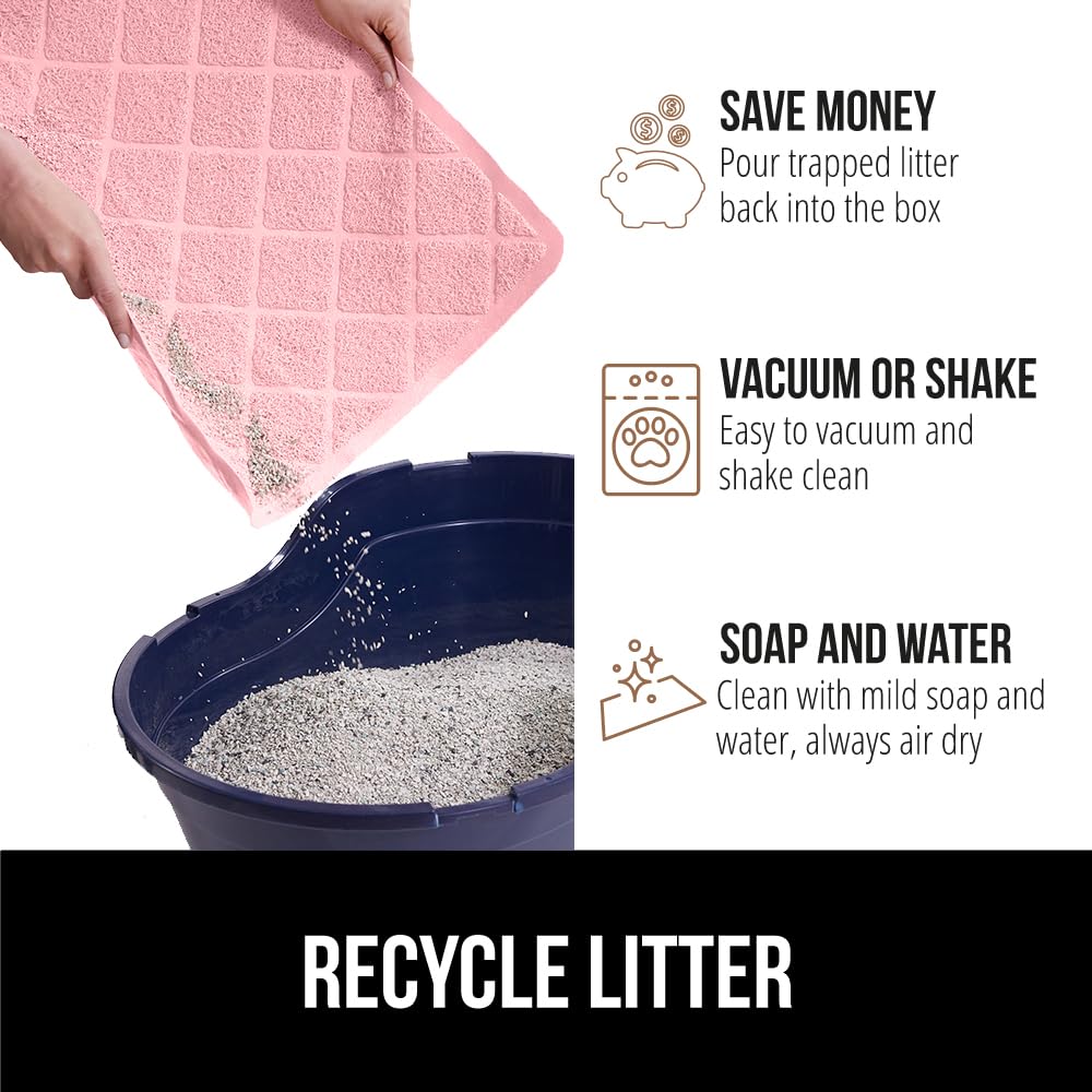 GORILLA GRIP alfombra resistente al agua rosa claro, protege el suelo de líquidos.