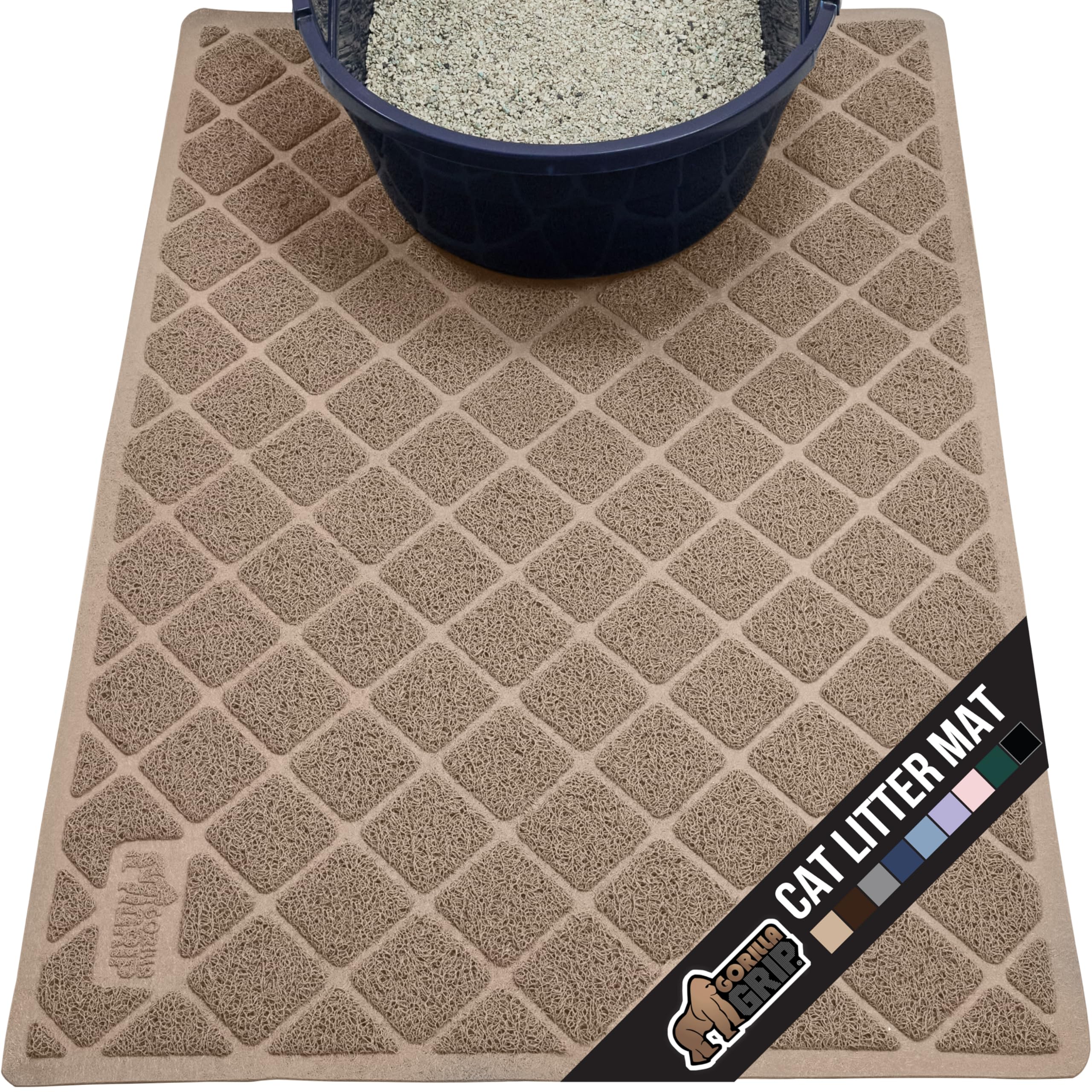 Gorilla Grip alfombra para caja de arena con malla que atrapa la arena.