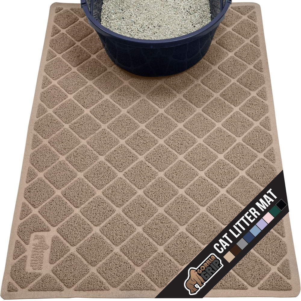 Gorilla Grip alfombra para caja de arena con malla que atrapa la arena.