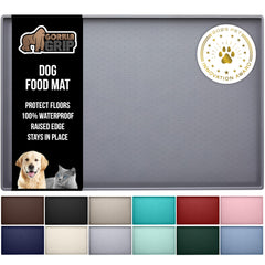 GORILLA GRIP alfombrilla impermeable para comida de mascotas mantiene derrames lejos del suelo