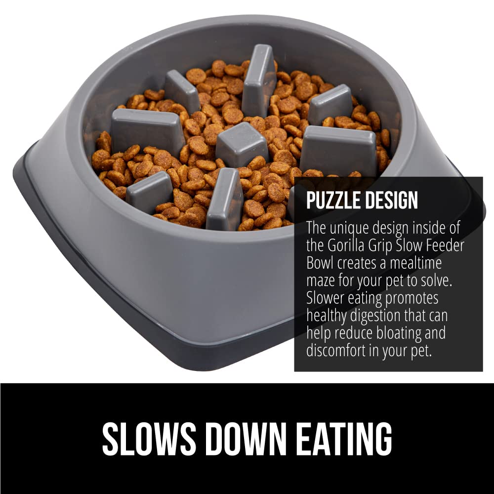 Tazón Gorilla Grip apto para todo tipo de comida y fácil de limpiar.