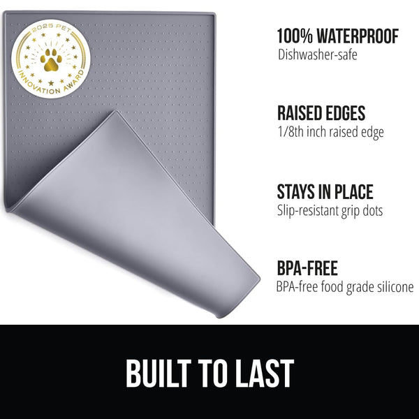 Gorilla Grip con bordes elevados e impermeables para derrames en la zona de comida.