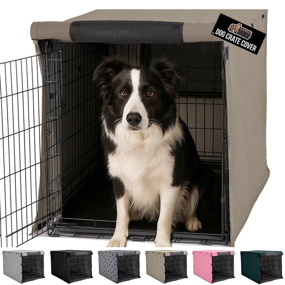 GORILLA GRIP cubre jaula 36 pulgadas frontal, reduce distracciones para perros ansiosos