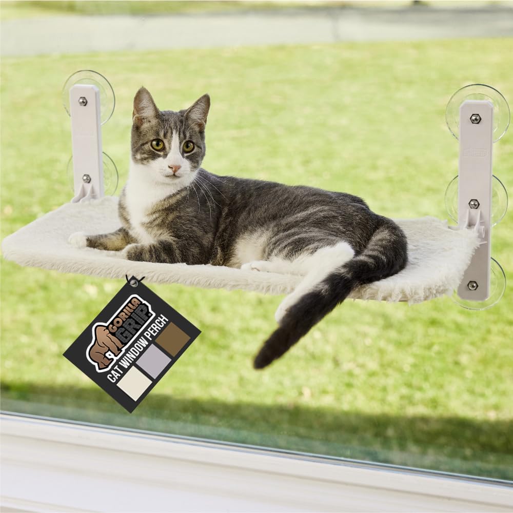 GORILLA GRIP percha-ventana-gato: plataforma estable para dormir junto a la ventana