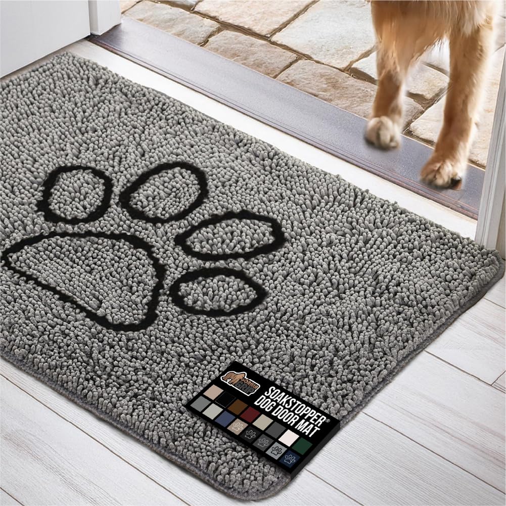 GORILLA GRIP SoakStopper: alfombra de entrada absorbente para pisos limpios.
