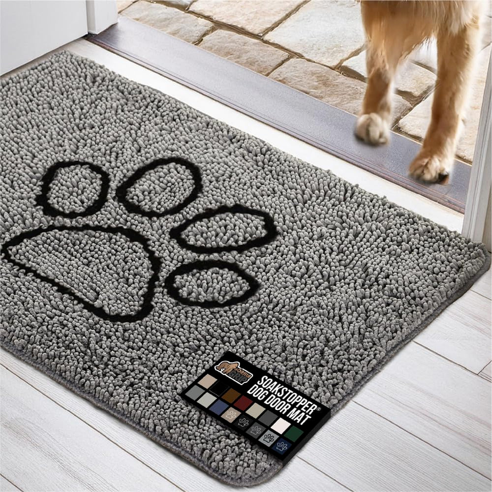 GORILLA GRIP SoakStopper: alfombra de entrada absorbente para pisos limpios.