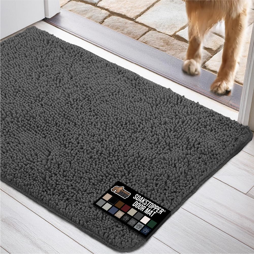 GORILLA GRIP SoakStopper alfombra de entrada para perros absorbe humedad y protege el suelo.