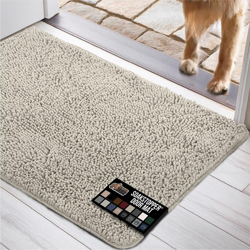 GORILLA GRIP SOAKSTOPPER: alfombra de entrada absorbe humedad para hogares con mascotas