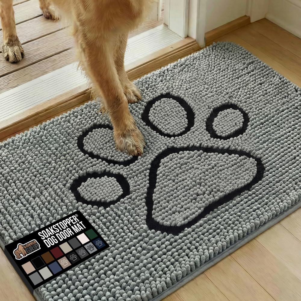 GORILLA GRIP SOAKSTOPPER: alfombra de puerta absorbente que atrapa humedad y suciedad.