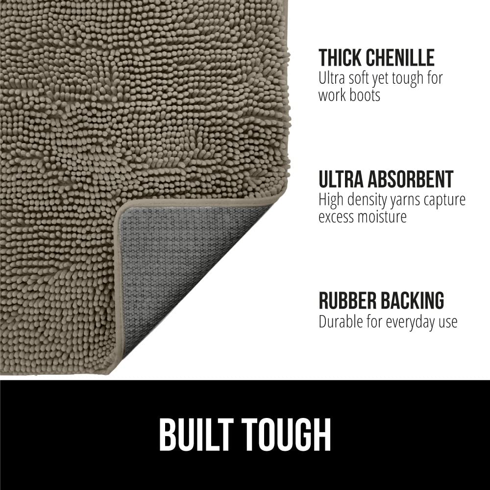 Gorilla Grip SOAKSTOPPER con chenille densa para absorber humedad en la entrada.