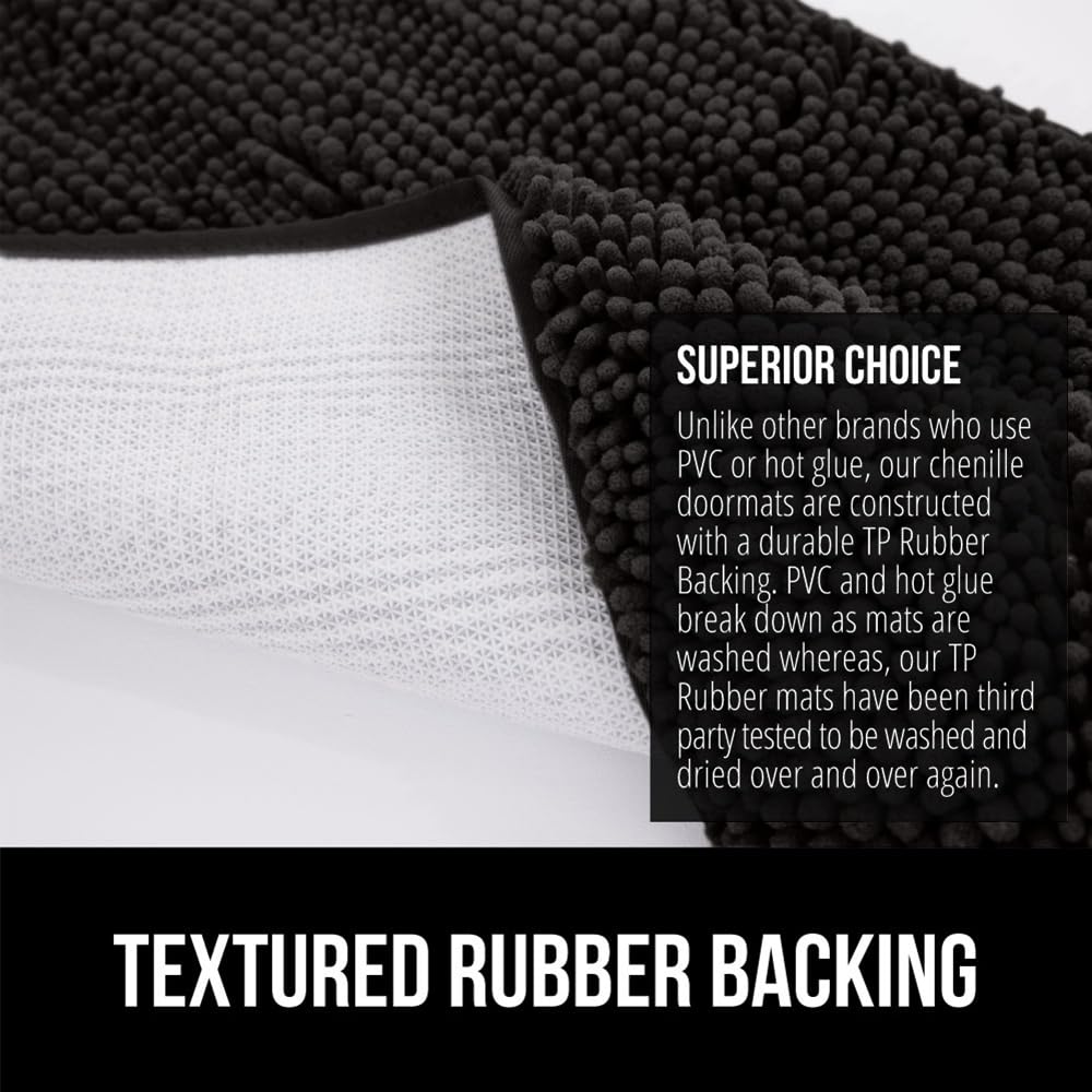 GORILLA GRIP SOAKSTOPPER chenille suave, cómodo bajo los pies
