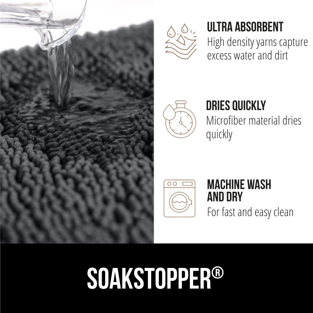 GORILLA GRIP SOAKSTOPPER: lavable a máquina y resistente a la decoloración