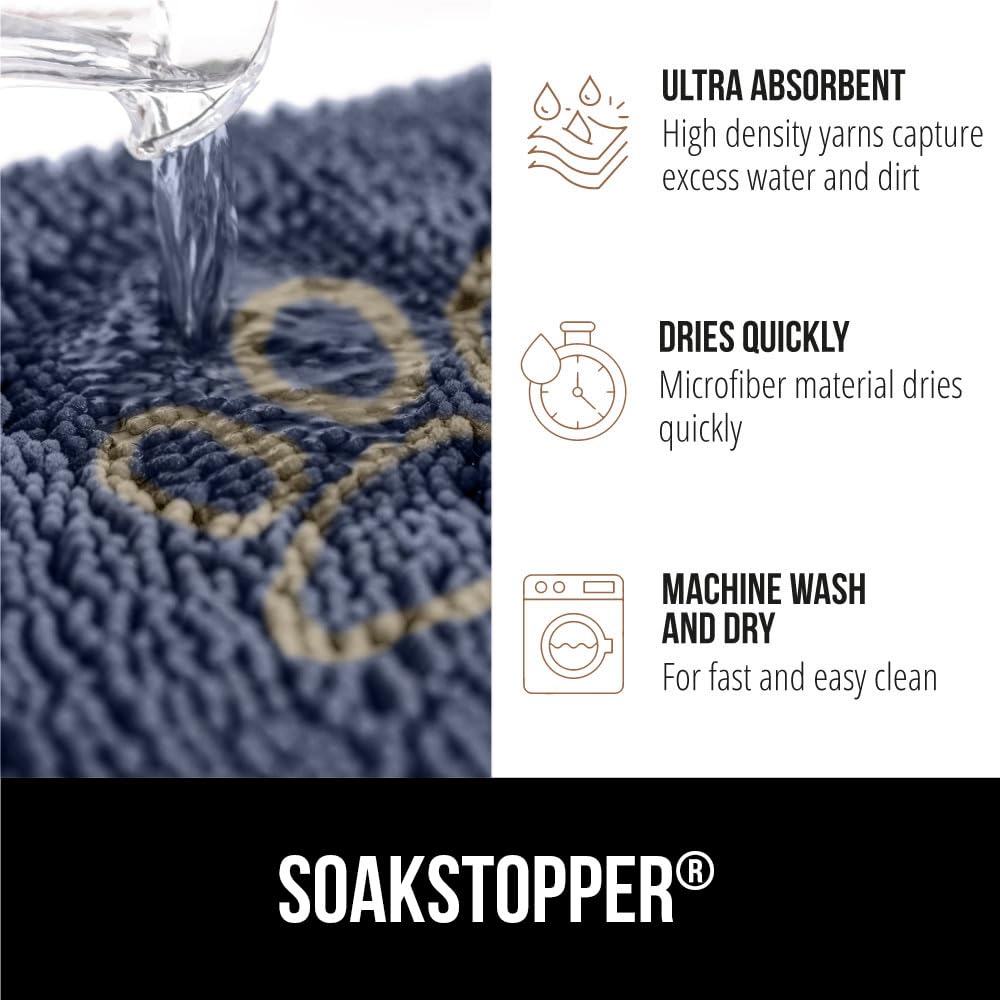 GORILLA GRIP SOAKSTOPPER lavable a máquina y resistente a la decoloración.