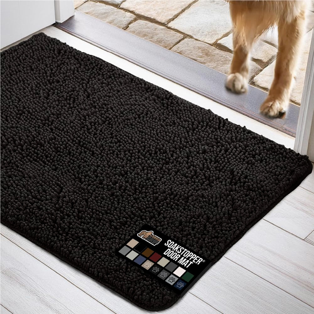 GORILLA GRIP SoakStopper: vista frontal de la alfombra absorbente para entradas, protege suelos.