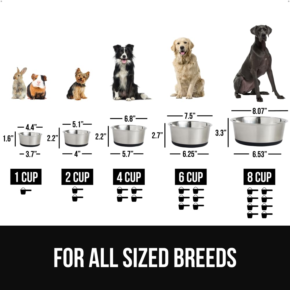 Tazones Gorilla Grip tamaño grande de 6 tazas, aptos para perros grandes.