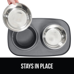 GORILLA GRIP: tazones acero inoxidable 3 tazas para comidas equilibradas.