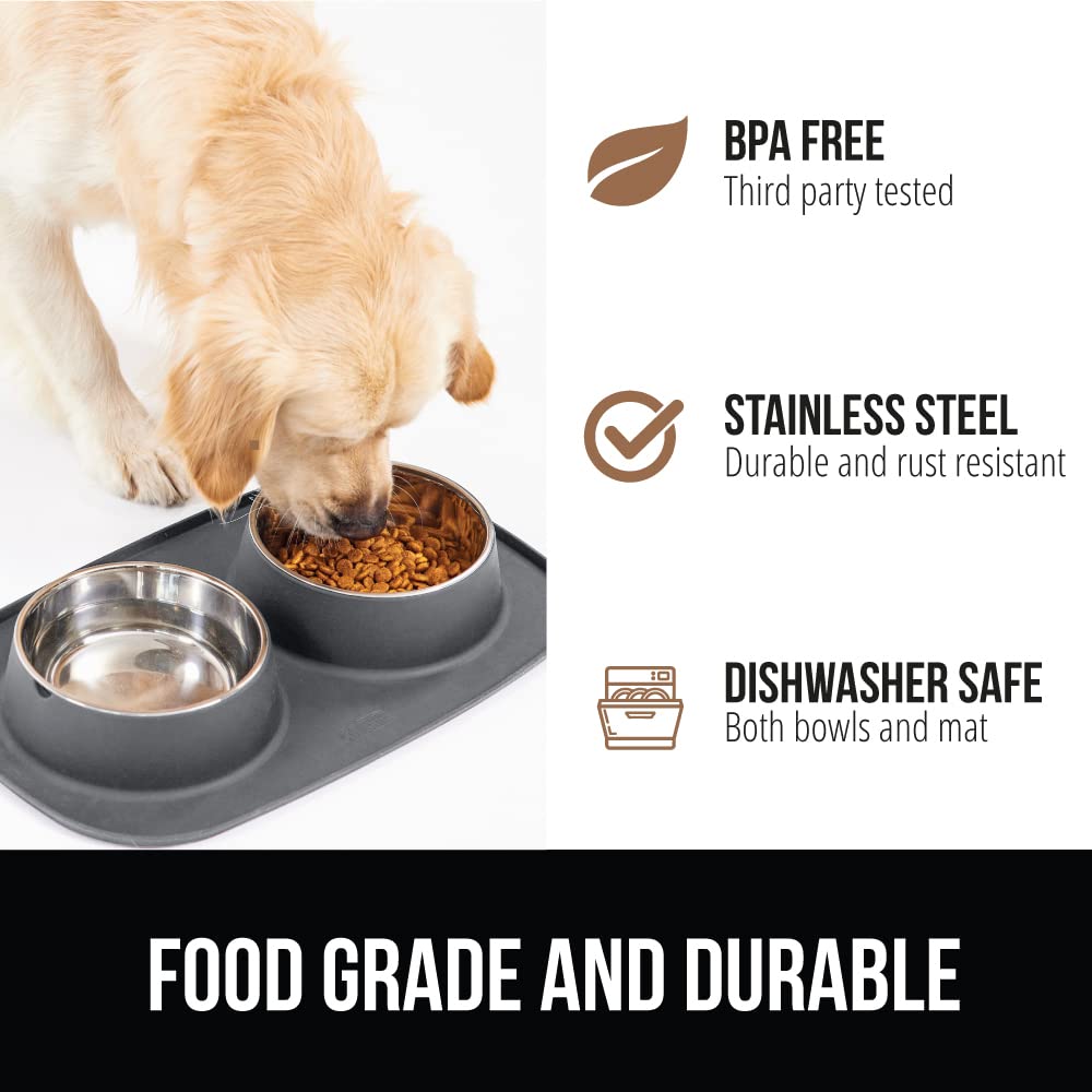 GORILLA GRIP: tazones acero inoxidable 4 tazas para porciones ampliadas.