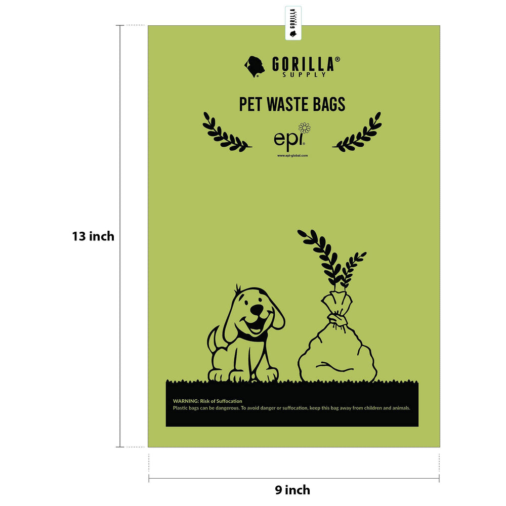 GORILLA SUPPLY bolsas tamaño 9x13 pulgadas para perros medianos y grandes.