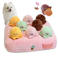 GOSUNY TOYS carrito helado de peluche para perros pequeños, ideal para juego interactivo