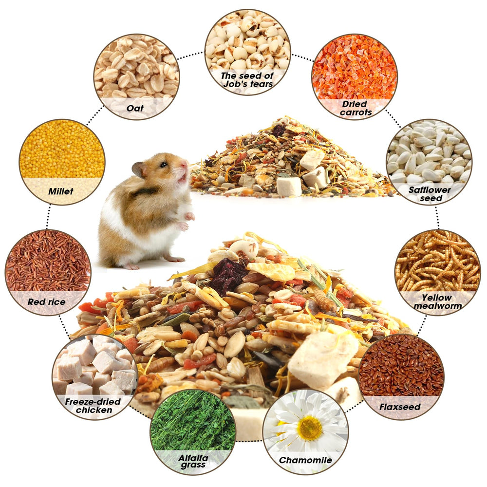 Gourmet Hamster Gerbil Food: granos antiguos crujientes con sabor natural