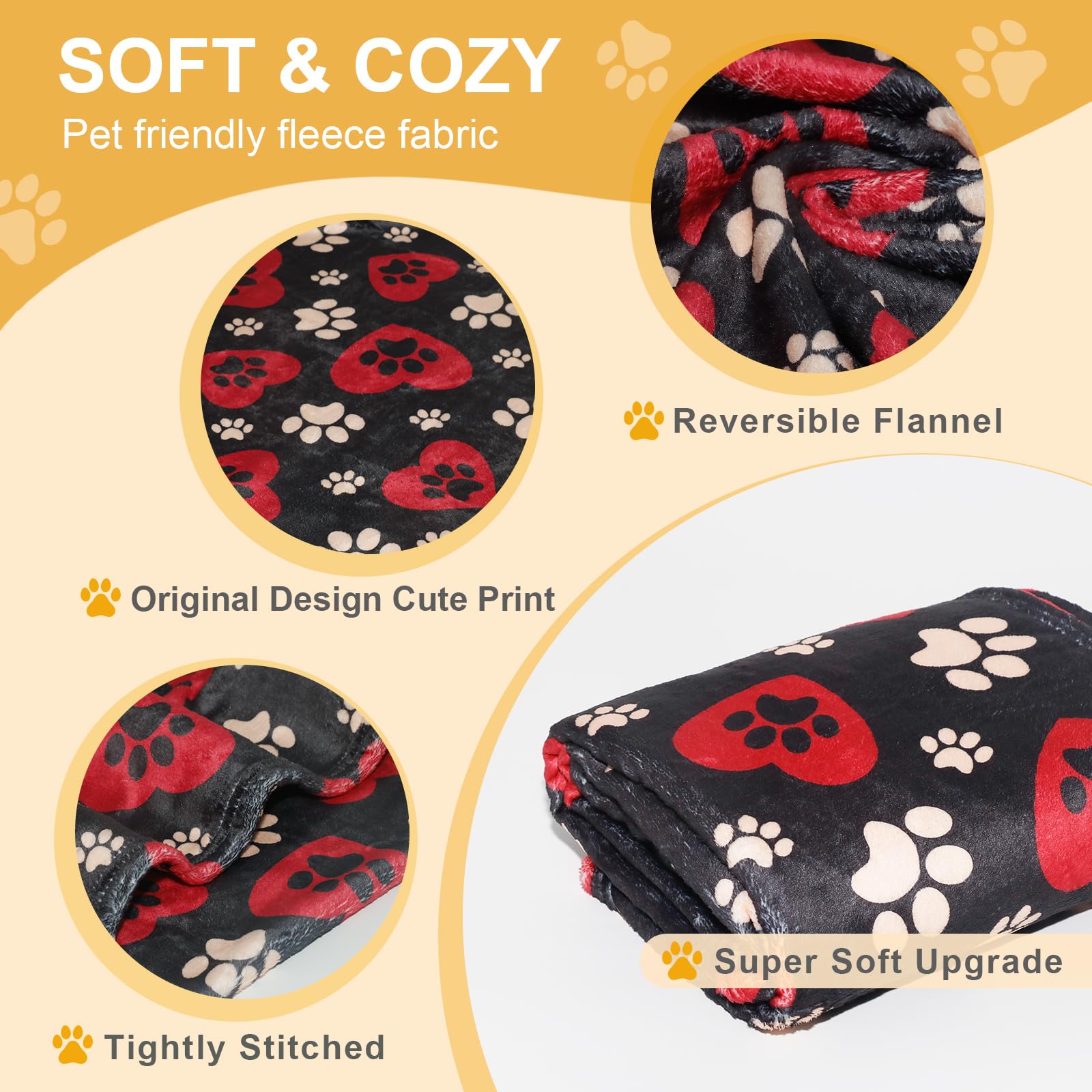 Gowyeg Manta para Perros Grandes 60x50 Pulgadas – Diseño Doble Cara con Patas