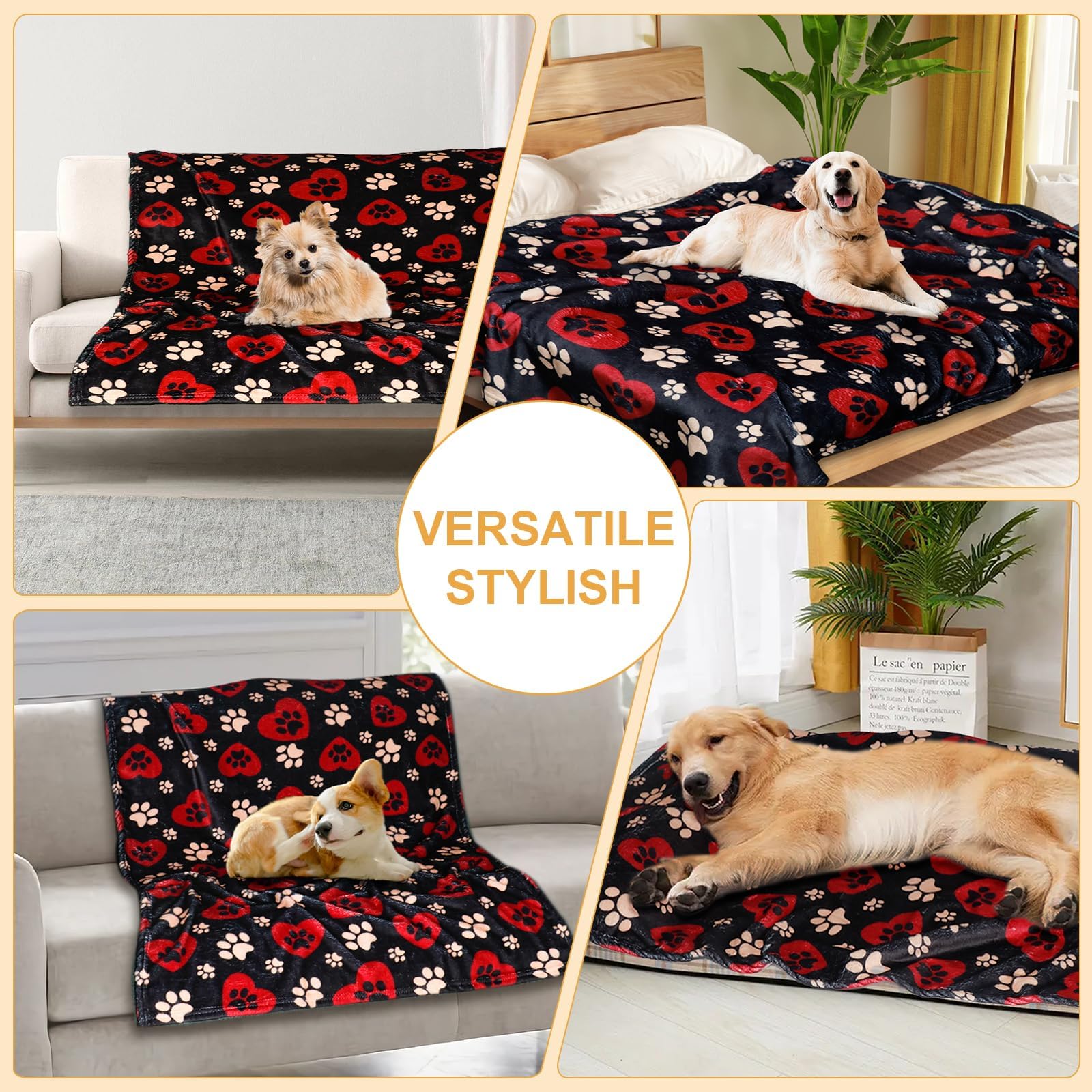 Gowyeg manta grande 50x40, diseño doble cara con patas para mascotas.