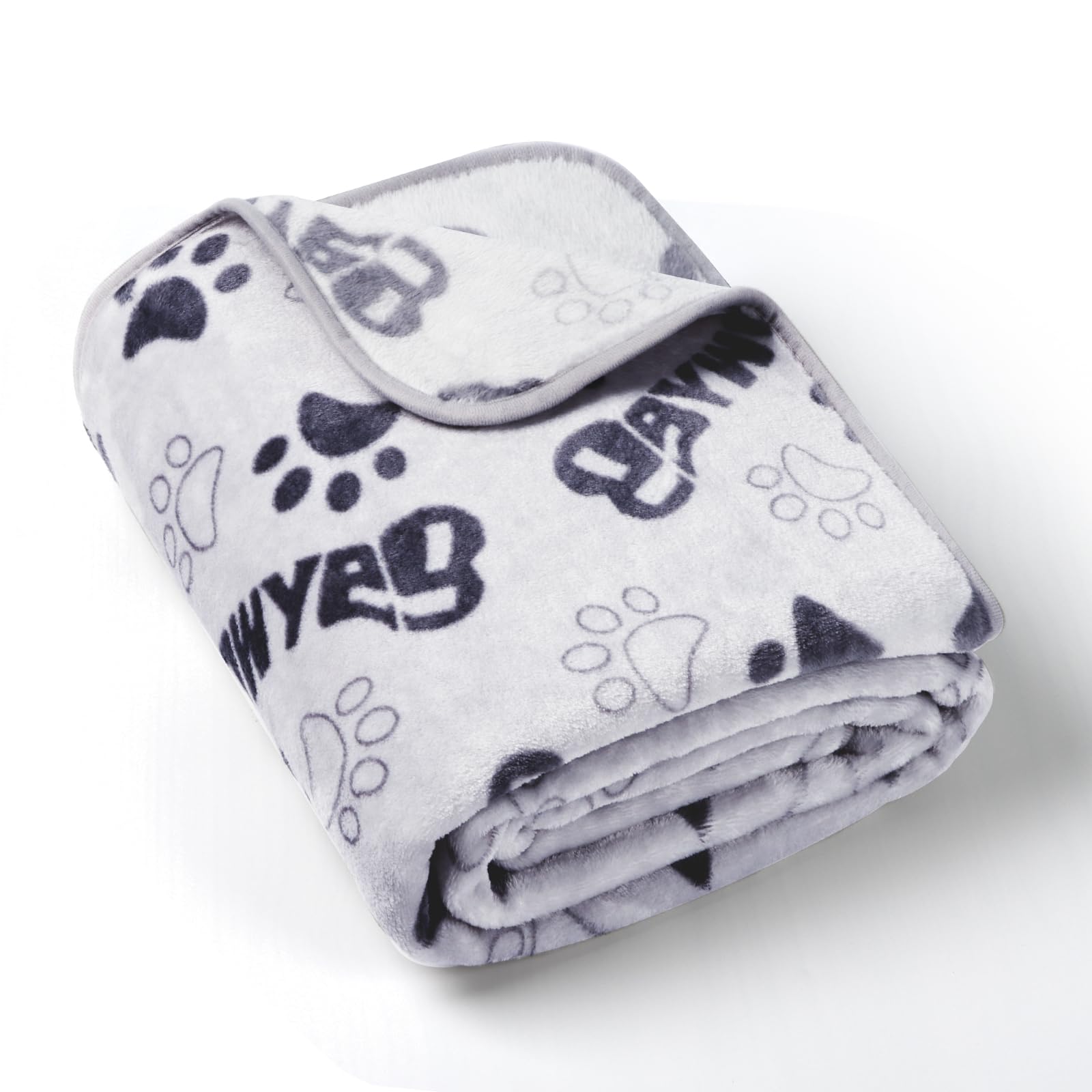 Manta gris de Gowyeg para perro pequeño, textura de franela agradable.