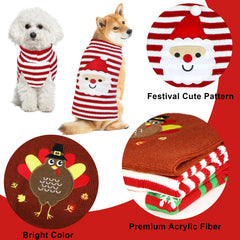 GOYOSWA conjunto de tres suéteres para perros, opción versátil para estilos festivos.