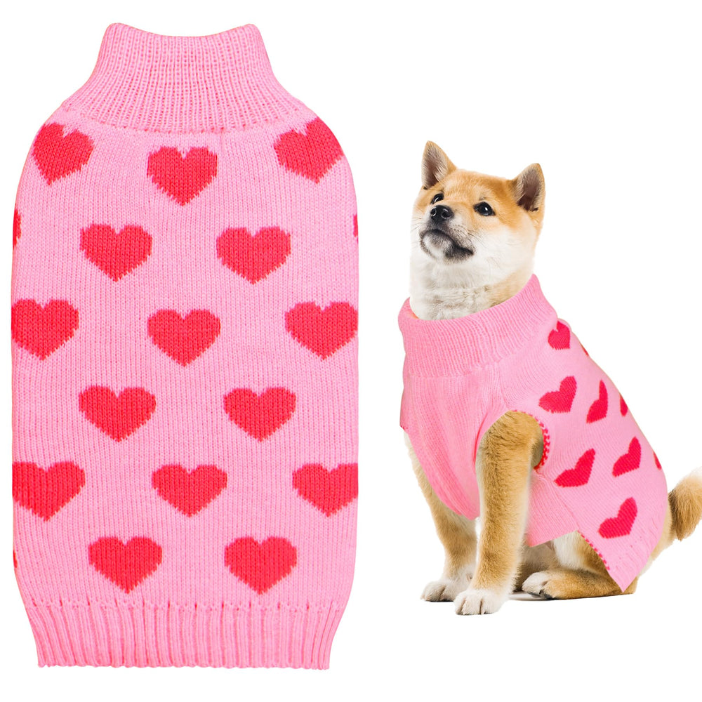 GOYOSWA sudadera para perros valentin con corazon rosa, ideal para dias frios.