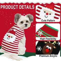 GOYOSWA suéter navidad perro muñeco de nieve, tejido suave para invierno.