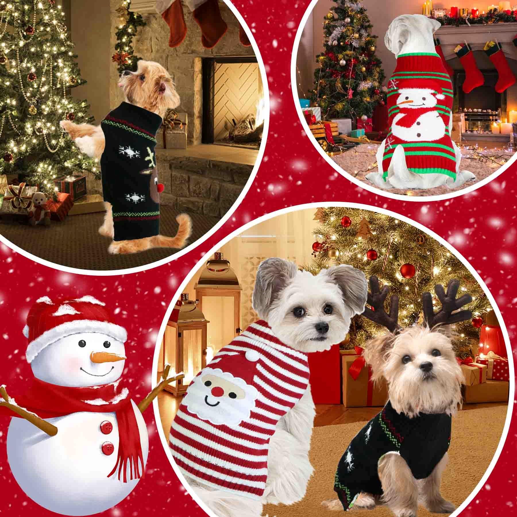 GOYOSWA suéter navidad perro reno, diseño destacable para fotos festivas.
