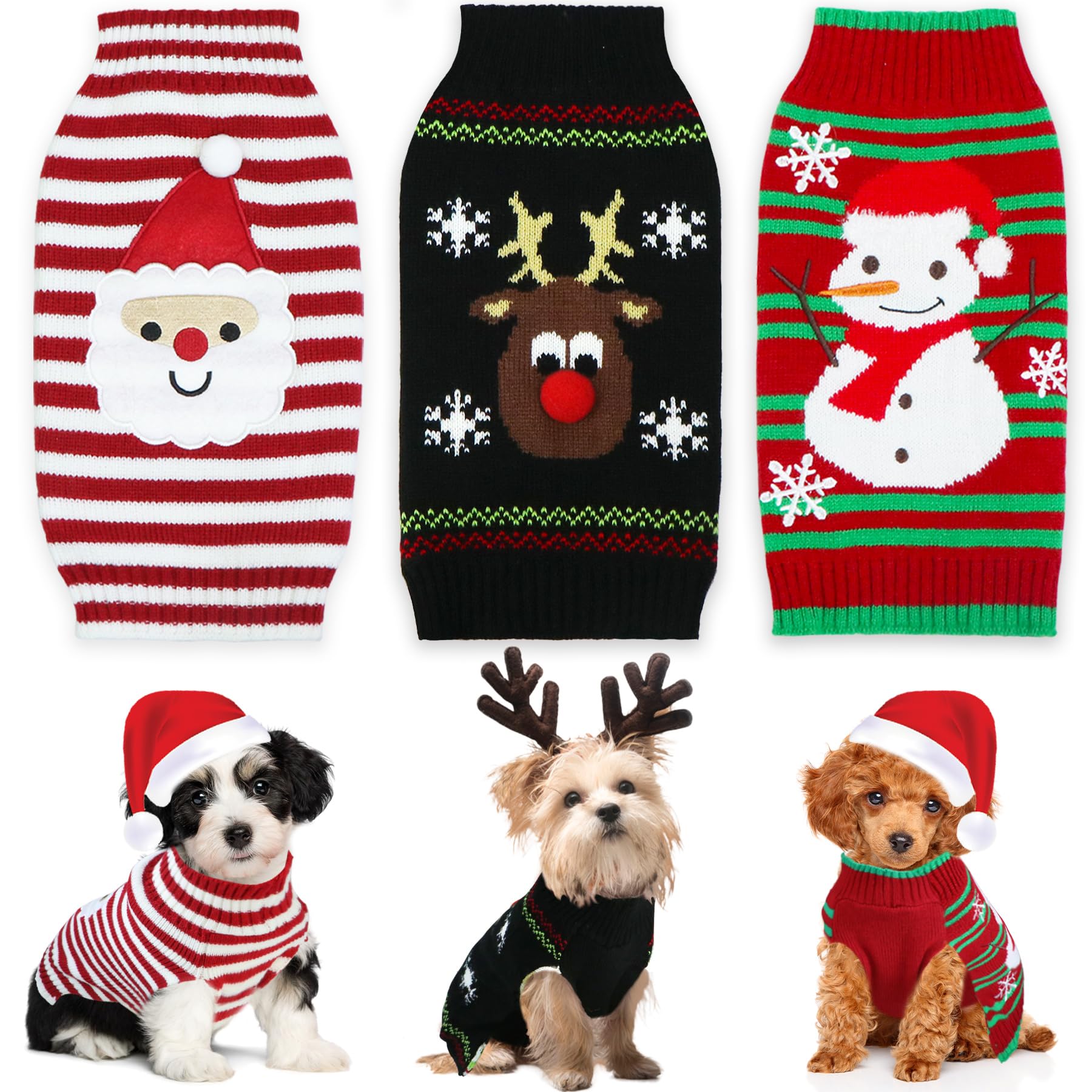 GOYOSWA suéter perro Santa patrón, ideal para fotos festivas y mantener al can caliente.