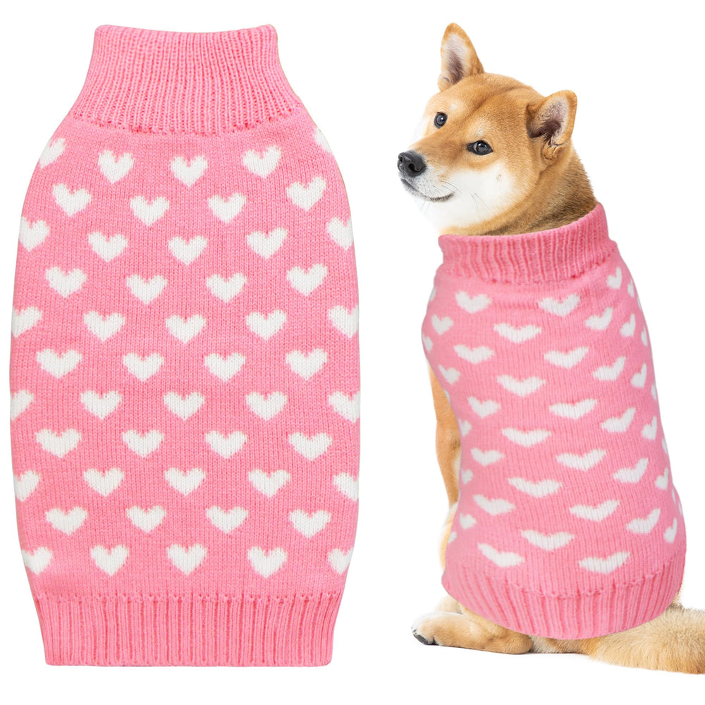 GOYOSWA suéter de San Valentín para perros con corazón rosa, perfecto para sesiones de fotos