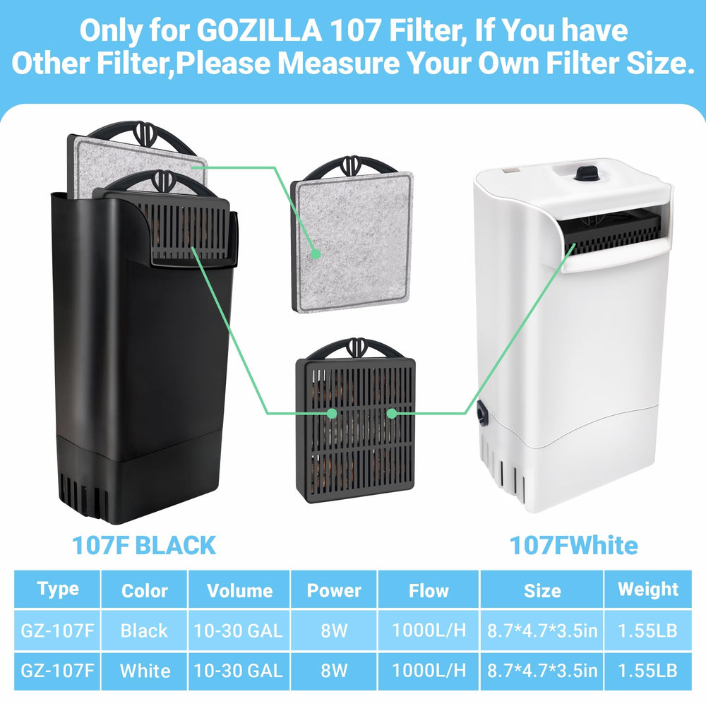 GOZILLA: sistema de filtración de 3 capas para acuario de peces.