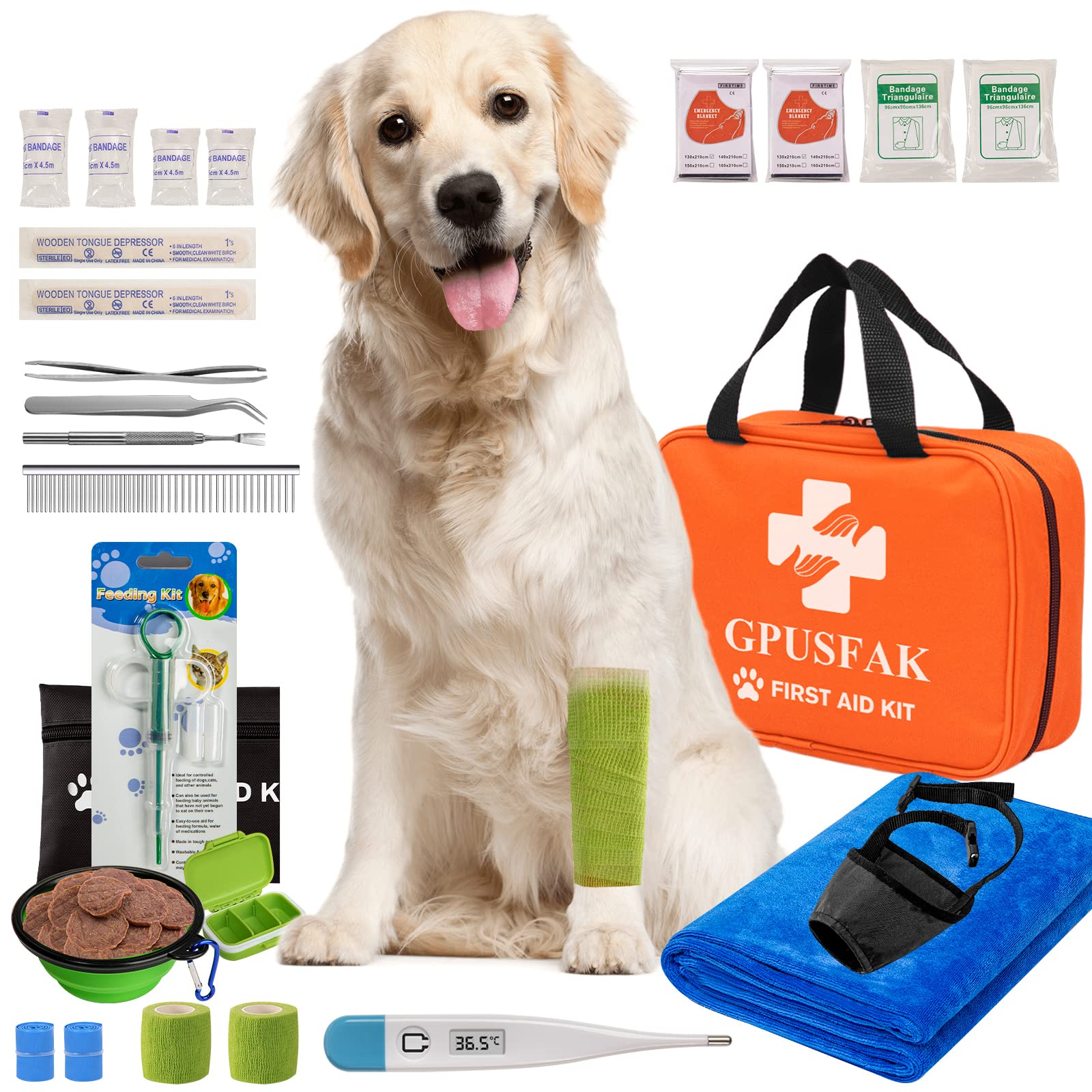 Equipo de emergencia del GPUSFAK para mascotas en uso práctico.