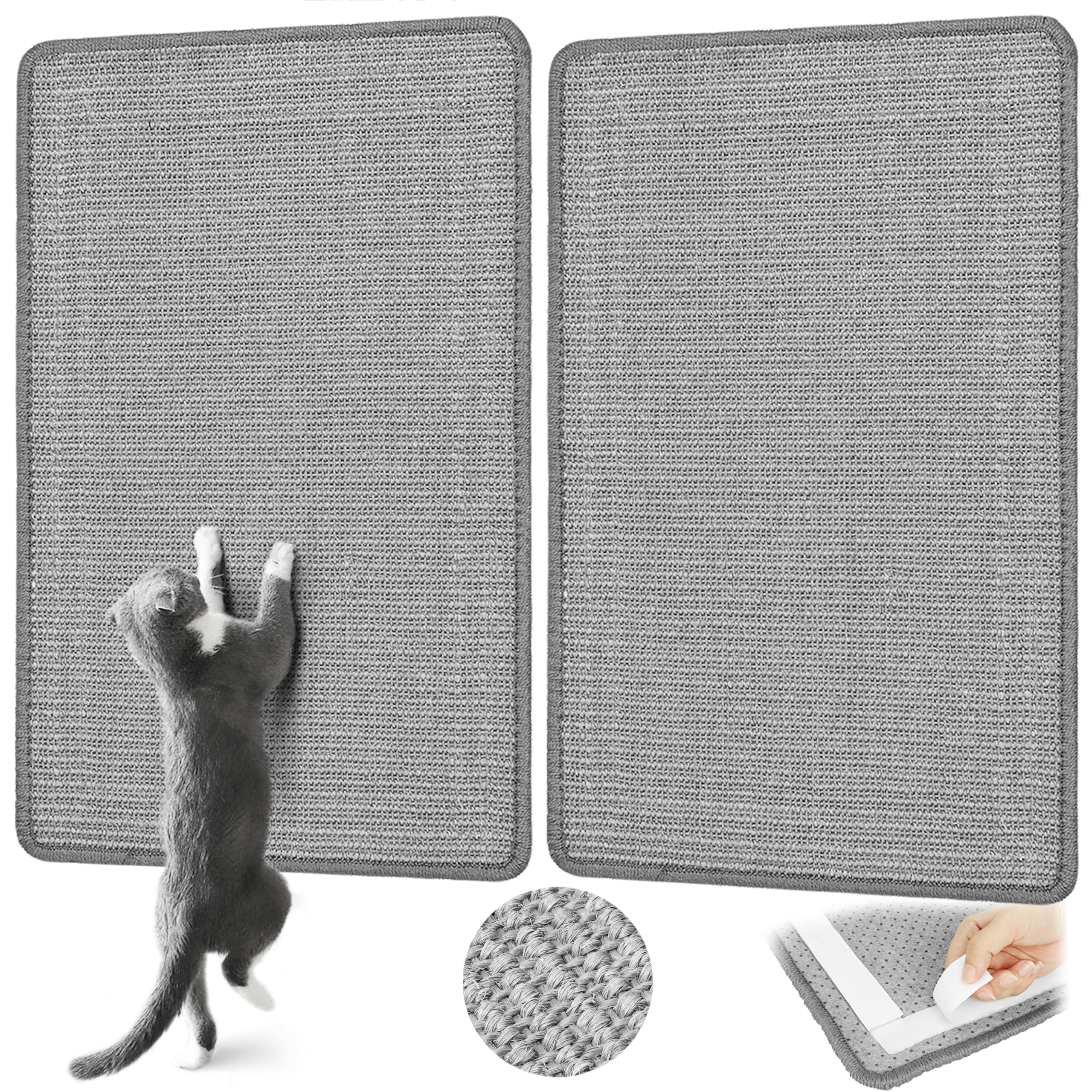 Graciadeco gato gris sisal mat pared adhesivo protege muebles