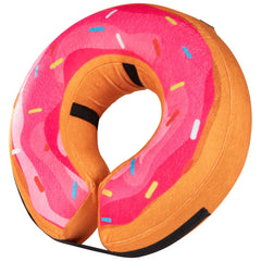 Grand Line Donut collar inflable rosa, evita que se lama durante el descanso.
