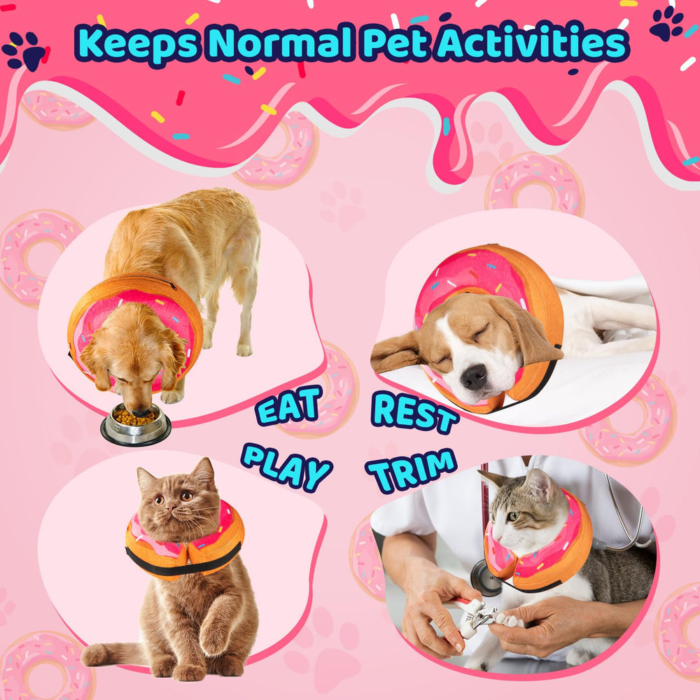 Grand Line Donut collar inflable rosa, sirve como almohada suave.