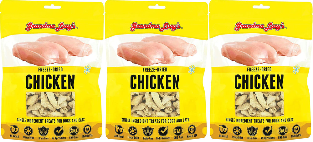 Grandma Lucy's pollo liofilizado—paquetes de 4 oz, opción práctica para viajes con mascotas
