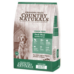 Grandma Mae's Country Naturals, comida seca para perros con pato, digestión suave